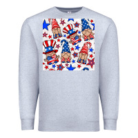 Heather Grey 4th of july patriotic gnome seamless pattern Premium Sweatshirt - BundleAndBundleShop