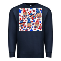 Navy 4th of july patriotic gnome seamless pattern Premium Sweatshirt - BundleAndBundleShop