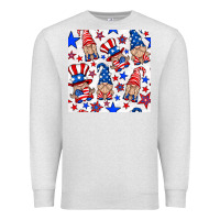 Oatmeal Heather 4th of july patriotic gnome seamless pattern Premium Sweatshirt - BundleAndBundleShop