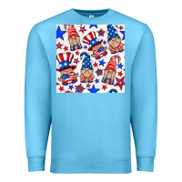 Ocean Blue 4th of july patriotic gnome seamless pattern Premium Sweatshirt - BundleAndBundleShop