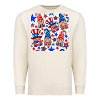 Sandshell 4th of july patriotic gnome seamless pattern Premium Sweatshirt - BundleAndBundleShop