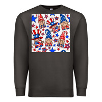 Smoke 4th of july patriotic gnome seamless pattern Premium Sweatshirt - BundleAndBundleShop