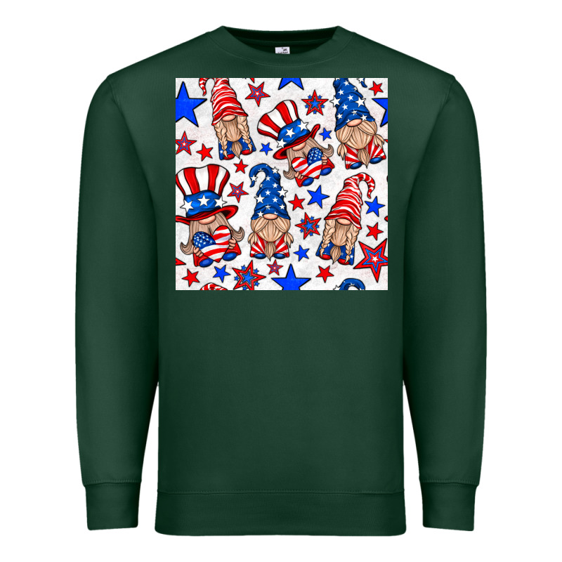 4th Of July Patriotic Gnome Seamless Pattern Premium Sweatshirt by BundleAndBundleShop | Teevron