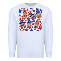 White 4th of july patriotic gnome seamless pattern Premium Sweatshirt - BundleAndBundleShop