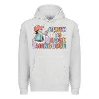 Dove Grey death by book hangover Premium Hoodie - MaliasSmallBusiness