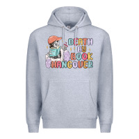 Heather Grey death by book hangover Premium Hoodie - MaliasSmallBusiness