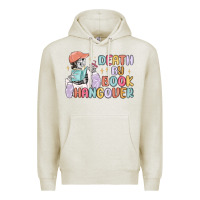 Oatmeal Heather death by book hangover Premium Hoodie - MaliasSmallBusiness