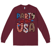 Burgundy party in the usa Long Sleeve Tee - Zillion Design Studio