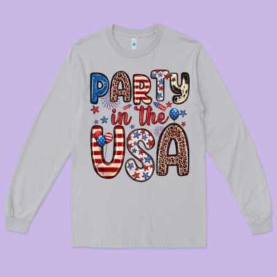 Party In The Usa Long Sleeve Tee Designed By Zillion Design Studio