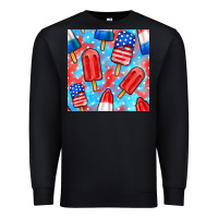 Black 4th of july popsicle seamless pattern Premium Sweatshirt - BundleAndBundleShop