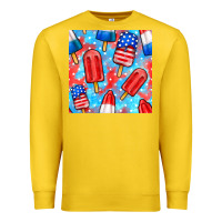 Lemon 4th of july popsicle seamless pattern Premium Sweatshirt - BundleAndBundleShop