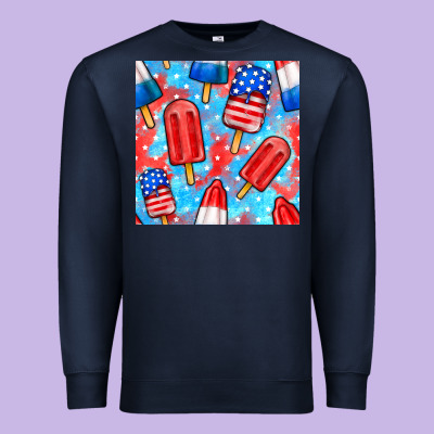 4th Of July Popsicle Seamless Pattern Premium Sweatshirt Designed By Bundleandbundleshop