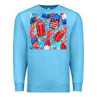 Ocean Blue 4th of july popsicle seamless pattern Premium Sweatshirt - BundleAndBundleShop