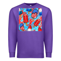 Purple 4th of july popsicle seamless pattern Premium Sweatshirt - BundleAndBundleShop