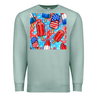 Seafoam 4th of july popsicle seamless pattern Premium Sweatshirt - BundleAndBundleShop