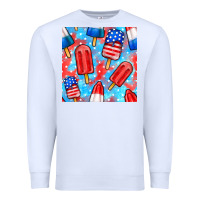 White 4th of july popsicle seamless pattern Premium Sweatshirt - BundleAndBundleShop