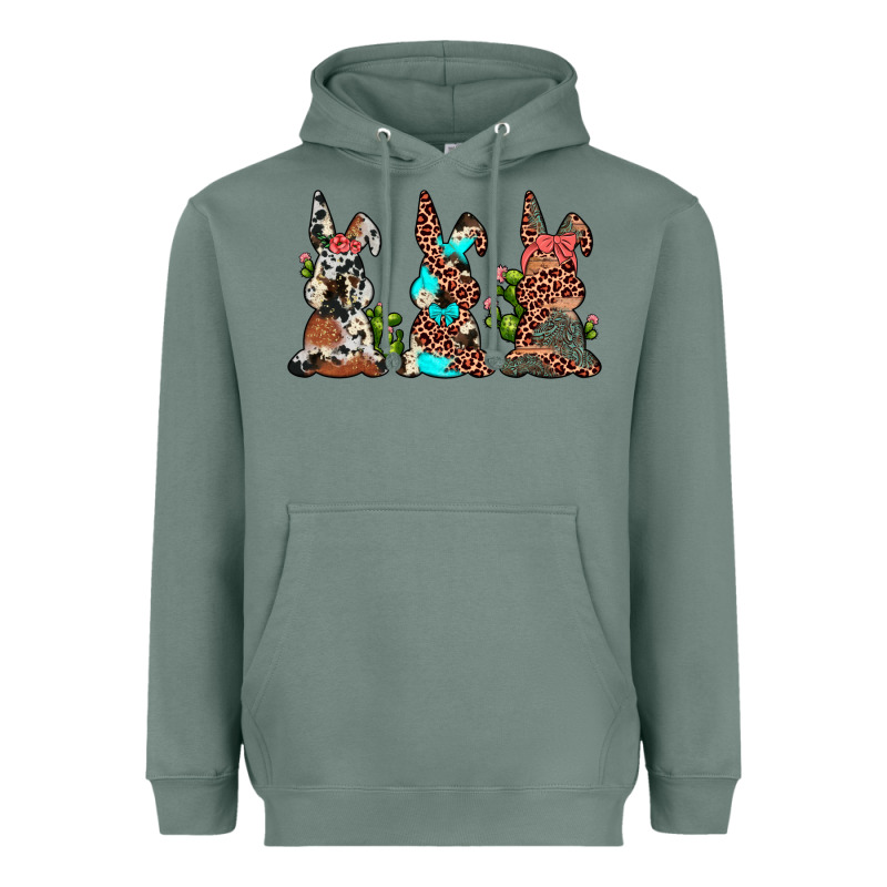 Leopard Cowhide Turquoise Cactus Bunny's Heavyweight Hoodie by JahusDesignShop | Teevron