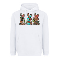 White leopard cowhide turquoise cactus bunny's Heavyweight Hoodie - JahusDesignShop