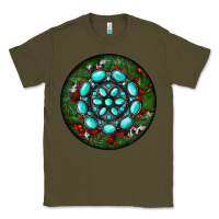 Army Green Christmas Round Turquoise Gemstone Classic Tee - RanaPortraitStore