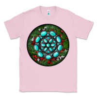 Bubblegum Pink Christmas Round Turquoise Gemstone Classic Tee - RanaPortraitStore