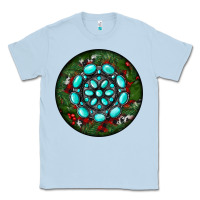 Dusty Blue Christmas Round Turquoise Gemstone Classic Tee - RanaPortraitStore