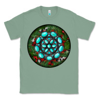Sage Christmas Round Turquoise Gemstone Classic Tee - RanaPortraitStore