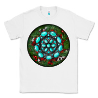 White Christmas Round Turquoise Gemstone Classic Tee - RanaPortraitStore