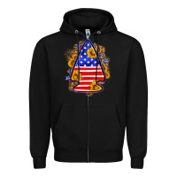 Black American flag arrowhead Zipper Hoodie - Neo Western