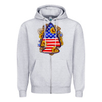 Heather Grey American flag arrowhead Zipper Hoodie - Neo Western