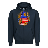 Navy American flag arrowhead Zipper Hoodie - Neo Western