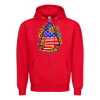 Red American flag arrowhead Zipper Hoodie - Neo Western