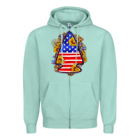 Seafoam American flag arrowhead Zipper Hoodie - Neo Western