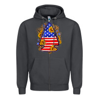 Smoke American flag arrowhead Zipper Hoodie - Neo Western