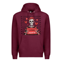 Burgundy i steal hearts skeleton valentine's day Premium Hoodie - MaliasSmallBusiness