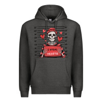 Charcoal Heather i steal hearts skeleton valentine's day Premium Hoodie - MaliasSmallBusiness