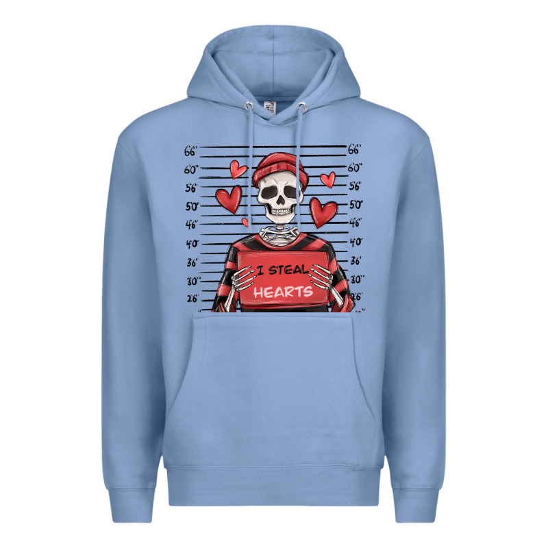 I Steal Hearts Skeleton Valentine's Day Premium Hoodie by MaliasSmallBusiness | Teevron