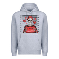 Heather Grey i steal hearts skeleton valentine's day Premium Hoodie - MaliasSmallBusiness