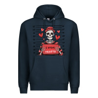 Navy i steal hearts skeleton valentine's day Premium Hoodie - MaliasSmallBusiness