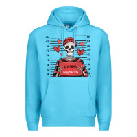 Ocean Blue i steal hearts skeleton valentine's day Premium Hoodie - MaliasSmallBusiness