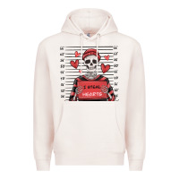 Pale Pink i steal hearts skeleton valentine's day Premium Hoodie - MaliasSmallBusiness
