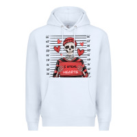 White i steal hearts skeleton valentine's day Premium Hoodie - MaliasSmallBusiness