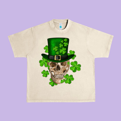 St. Patricks Day Skull Urban Heavy Tee Designed By Ranaportraitstore