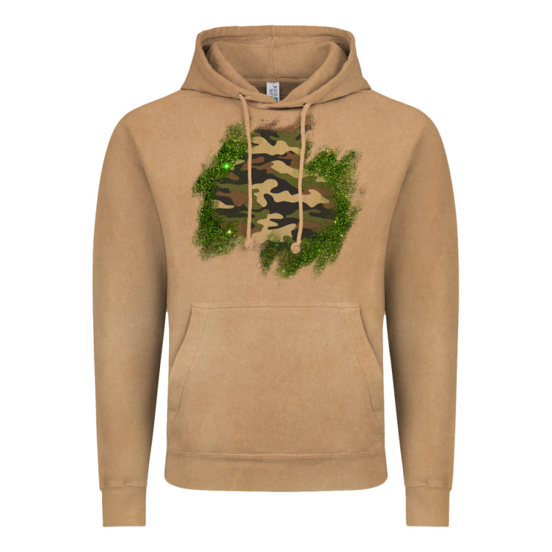 Camouflage Glitter Patch Vintage Hoodie by AdoDesignShop | Teevron