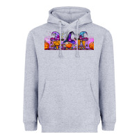 Heather Grey halloween witch gnomes libbey cup Heavyweight Hoodie - BundleAndBundleShop