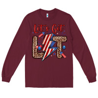 Burgundy let s get lit Long Sleeve Tee - Zillion Design Studio