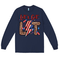 Navy let s get lit Long Sleeve Tee - Zillion Design Studio