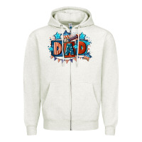 Oatmeal Heather American Dad  4th of july Zipper Hoodie - CowGirlArtShop