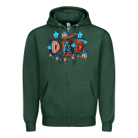 Sports Green American Dad  4th of july Zipper Hoodie - CowGirlArtShop