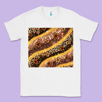 Melanin Leopard Glitter Classic Tee Designed By Zillion Design Studio