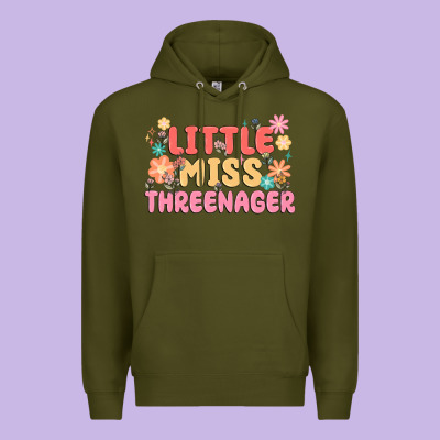 Little Miss Threenager Premium Hoodie Designed By Maliassmallbusiness